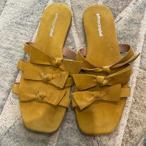 JEFFREY CAMPBELL mustard yellow bow sandals
